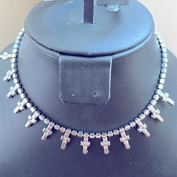 Vintage Jay Flex Crystal Necklace With Crosses - Picture 3 of 5